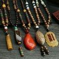 thumbnail image 2 of QQTDFG Vintage Wooden Beaded Pendant Necklace Long Sweater Chain Boho Carved Jewelry-#5, 2 of 7