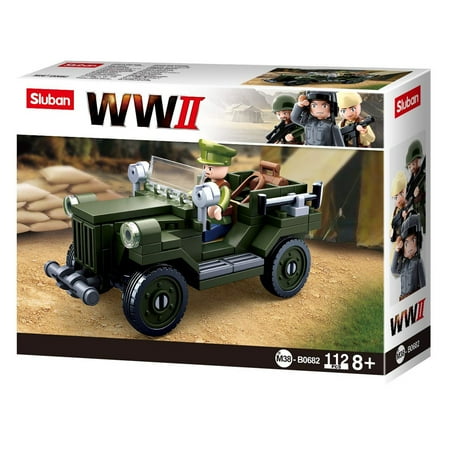 UPC: 0639939930951 | Army Vehicle Building Blocks Army Fighter Jet WWII Series Building Toy by SlubanKids