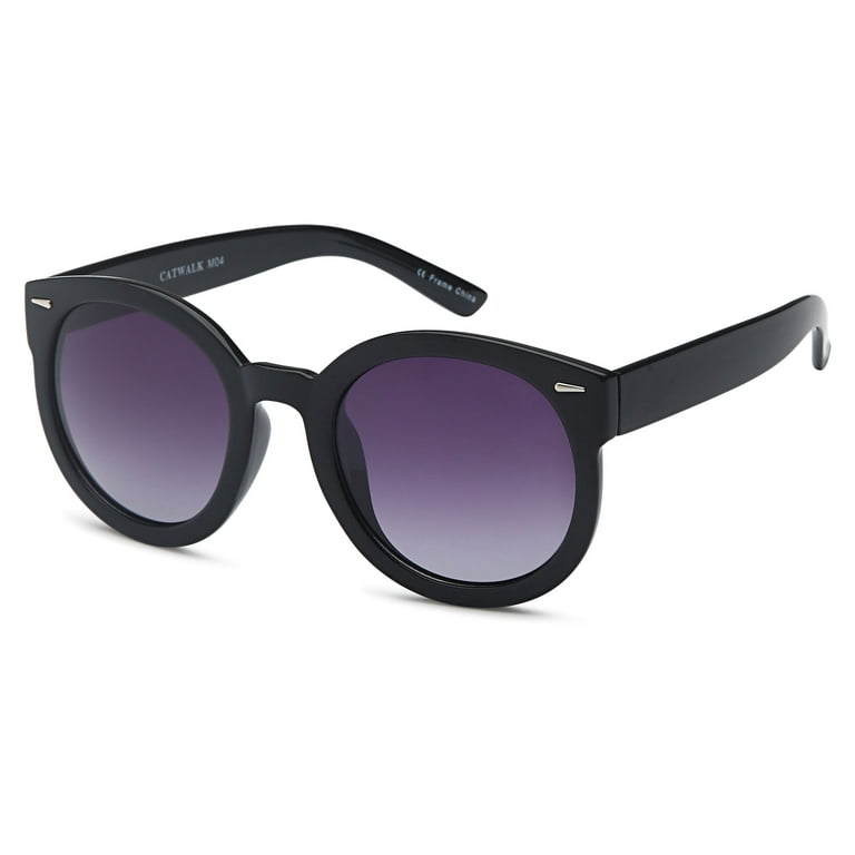 antydning bænk galop CATWALK Womens Oversized Cat Eye Plastic Fashion Frame Sunglasses with  Mirror Flash Lens Option - Gradient Purple Lens on Black Frame - Walmart.com