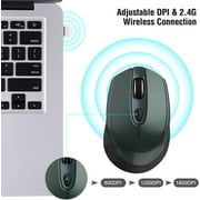 Cimetech Wireless Mouse, 2.4G Ergonomic Optical Mouse, Slim Silent Mouse with USB Receiver and 3 Adjustable DPI Cordless Computer Mouse for Laptop, Desktop, MacBook ,PC and Home Office-Dark Green