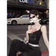 thumbnail image 2 of Sanrio Hello Kitty Sling Top with Chest Pads Faux Diamond Cute Cartoon Pattern Slim Camisole Strap Tees Female Summer Tops ZR, 2 of 7