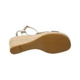 thumbnail image 4 of Stuart Weitzman Miami Espadrille Leather Wedge, 8.5, Gold, 4 of 5