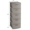 MQ Infinity Plastic MultiPurpose 5Drawer Storage Tower, Taupe