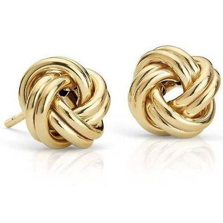 - 14kt Solid Yellow Gold Love Knot Earrings
