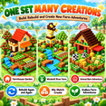 thumbnail image 5 of HXFOU Magnetic Blocks Farm Set, 200PCS STEM Magnetic Building Cubes Blocks Toy for Kids Ages 3+, 5 of 10