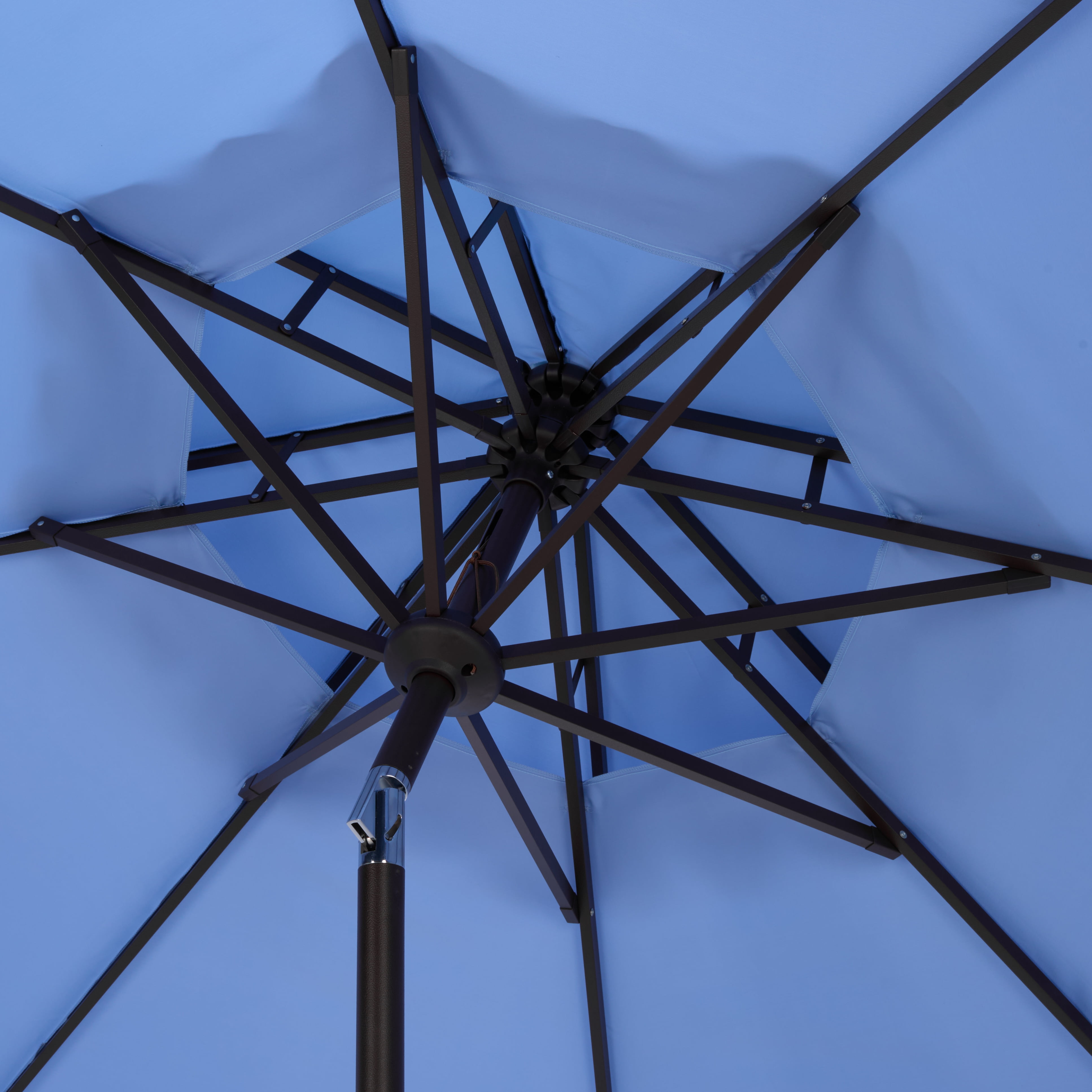 Safavieh Outdoor Venice 9ft Doubletop Patio Umbrella, Baby Blue/White