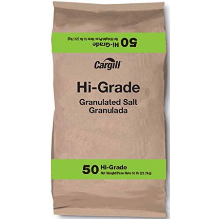 Cargill Sodium Chloride Hi Grade Granulated Salt [NaCl] [CAS_7647-14-5] White crystalline Solid (50 Lbs Bag) by Wintersun Chemical_AB