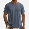 thumbnail image 2 of Linen Cotton Shirts for Men Short Sleeve Contrast Trim Crewneck T-Shirt Lightweight Breathable Tees Casual Summer Beach Vacation Shirt, 2 of 7