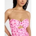 thumbnail image 5 of No Boundaries Floral Cut Out Bandeau One Piece Swimsuit, Women's XXS -XXL, 5 of 6