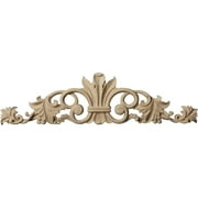 Ekena Millwork 12"W x 3 1/2"H x 5/8"D Small Marseille Center with Scrolls, Maple