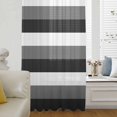 thumbnail image 6 of Grey Black White Striped Sheer Curtains 72 Inches Long, Farmhouse Stripes Light Filering Curtains, Breathable Simi Curtain Privacy Drapes for Living Room Bedroom Lightweight Window Treatment, 6 of 9