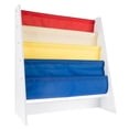thumbnail image 1 of Hey Play M330081 Kids Bookshelf Storage Rack with Colorful Fabric Sling Shelves, White Wood, 1 of 1