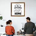 thumbnail image 4 of Eveokoki Kitchen Sign with Rustic Wood Frame 16x16 Inch, Kitchen is the heart of my home , Kitchen Decor , Farmhouse Kitchen Decor , Kitchen Decorations Wall Sign , Dining Room Wall Decor Sign, 4 of 5