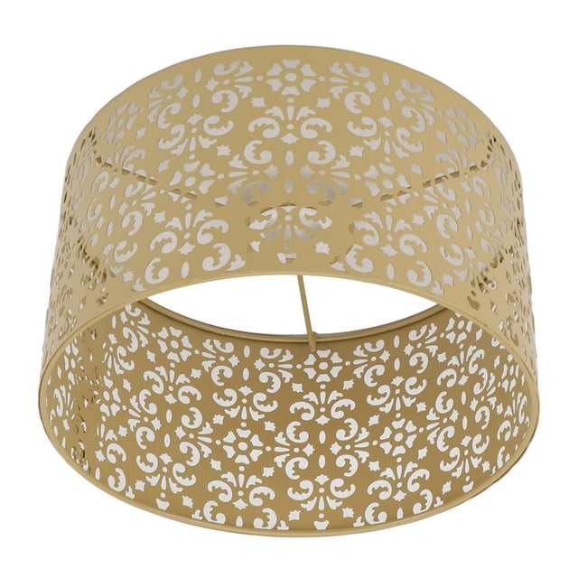Sala De Lámpara De Metal, Sombra De Lámpara De Lámpara De Hierro Floral Decorativa Para Lámpara De Piso, Cilindro De Tela Mediana, Pantalla Decorativa De Lámpara Decorativa