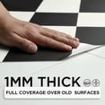 thumbnail image 3 of Peel and Stick Floor Tile, Black Checked Pattern Continuous Vinyl Roll Flooring – 15.7'' x 19.68 ft Roll Covers 25.83 sq. ft, Effortless Alignment, Seamless Look Design for Bathroom, Kitchen, 3 of 18