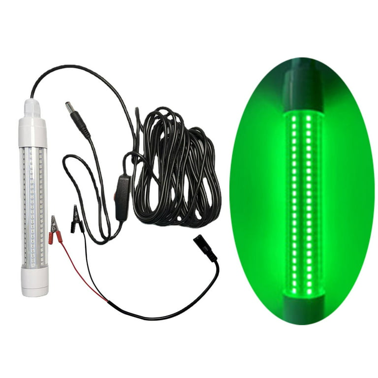 Water Underwater Fishing Light Submersible IP68 for Deck Trailer Fishing  Prawns Crappie with and Plug - Green light