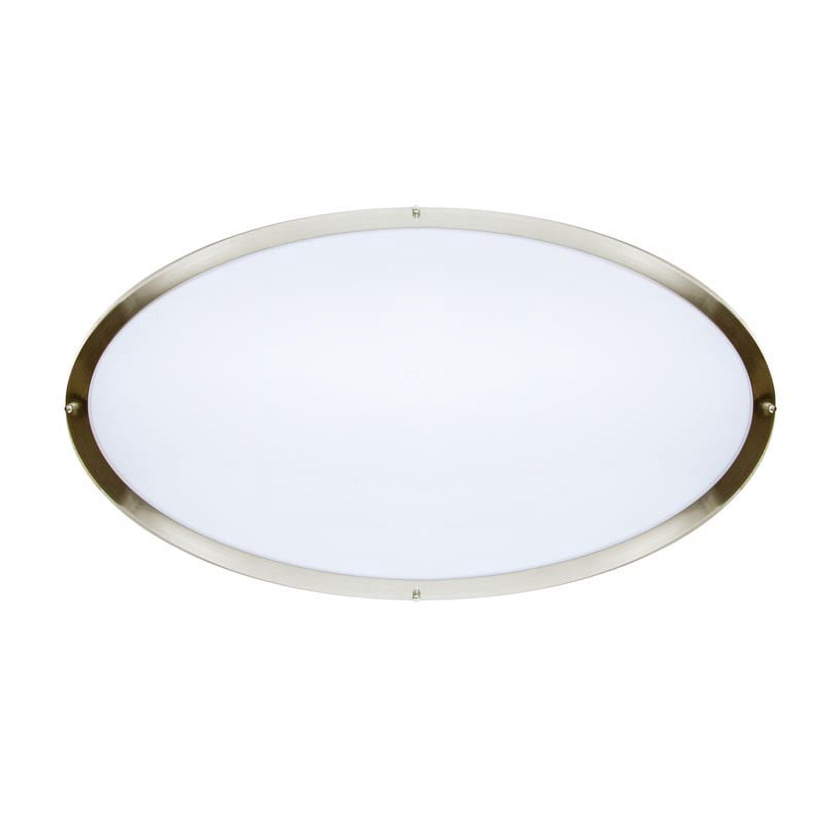 Maxxima 32” 3 CCT Oval Satin Nickel LED Ceiling Mount Light Fixture, Color Selectable 3000K-5000K, 5500 Lumens, Dimmable