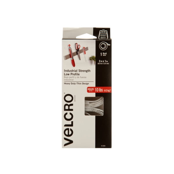 VELCRO® Brand Industrial Strength . Low Profile 3ft x 1in Roll. White