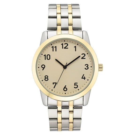 George Men's Casual Watch with Champagne Dial and Two Tone Metal Bracelet