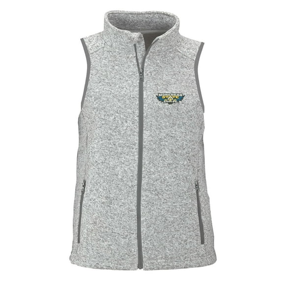 Women's Heather Gray Morehead State Eagles Summit Fleece Full Zip Sweater Vest