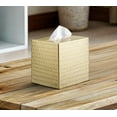 thumbnail image 2 of Monarch Abode Tissue Box Cover, Hand Hammered, Metal, Square Tissue Box Holder, Brushed Gold, 2 of 6