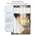 thumbnail image 2 of No Hook Cloth Fabric Shower Curtain with Snap in Liner, Summer Coastal Beach Waterproof Shower Curtains Set with See Through Top Window, Coastal Ocean Tropical Palm Tree Bath Curtains Shower 72"x72", 2 of 6