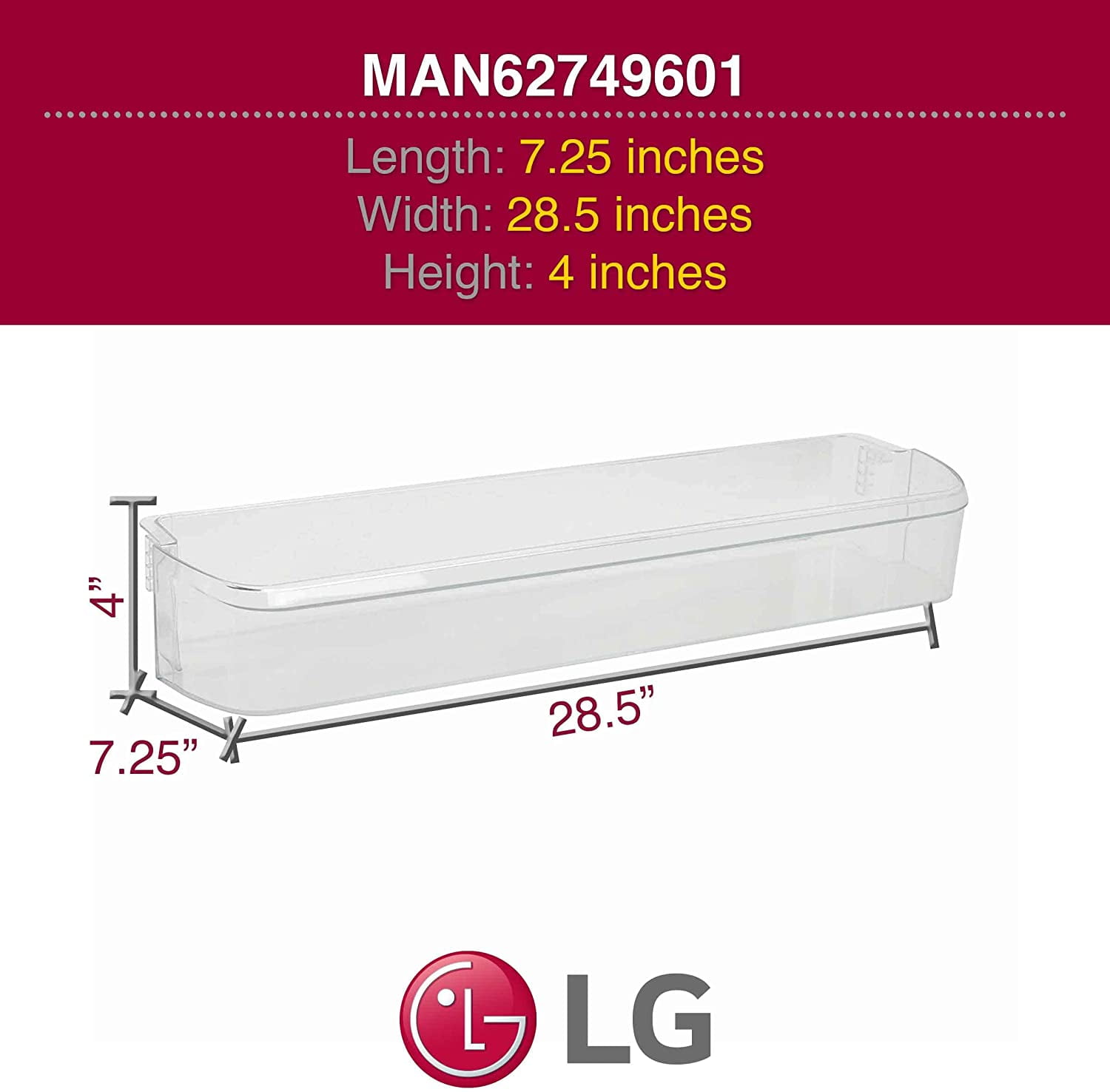 Genuine LG MAN62749601 Refrigerator Door Shelf Bin