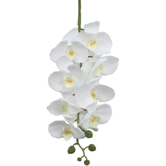 27.5 Inch 8 heads Artificial Phalaenopsis Flowers Branches 1 pc Silk Orchids Flowers Stem Plants for Home Office Wedding Decoration