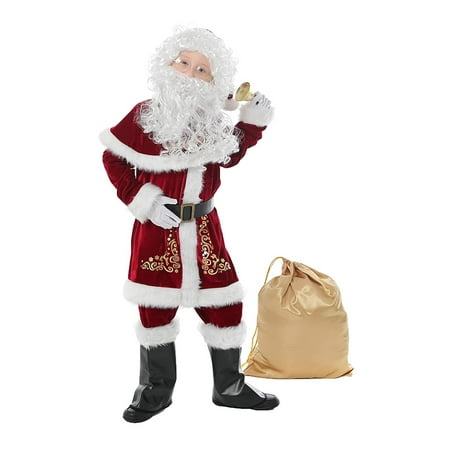 

EYIIYE Christmas Santa Claus Deluxe Fancy Dress Outfits Theme Party Set for Adults and Kids