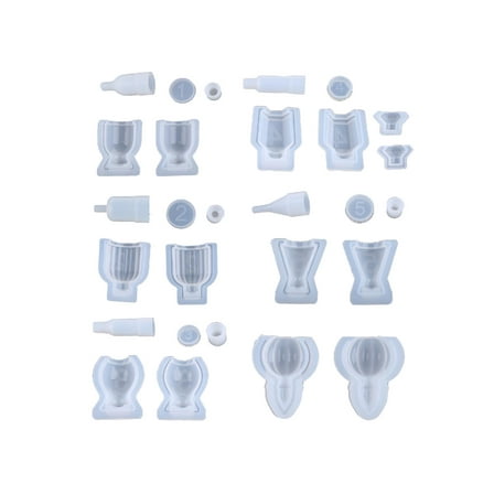 6Pcs Resin Molds for Perfume Bottle,Silicone Resin Casting Molds with Stopper Epoxy Molds Kit for DIY Perfume Bottles