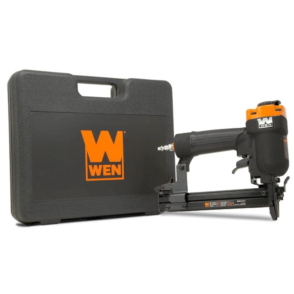 Wen 61711 18-Gauge 3/8-Inch to 1-Inch Air-Powered 1/4-Inch Narrow Crown Pneumatic Stapler, Black