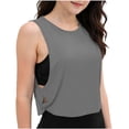 thumbnail image 5 of MHOSTAFH Girls Athletic Tank Tops Solid Color Sleeveless Shirts Summer Workout Tennis Yoga Running Tops, 5 of 9