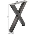 thumbnail image 5 of VEVOR Set of 2 Steel Table Legs, 28 Height 24 Wide, Heavy Duty 3.1" Square Box Section X Frame, Original Color Industrial Country Style Metal Dining Legs, 5 of 9