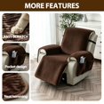 thumbnail image 5 of Lavish Cover 25in Recliner Cover Slipcover, Dark Coffee Soft Striped Sofa Protector with Pockets, Non-Slip Armchair Cover for Living Room, 5 of 8
