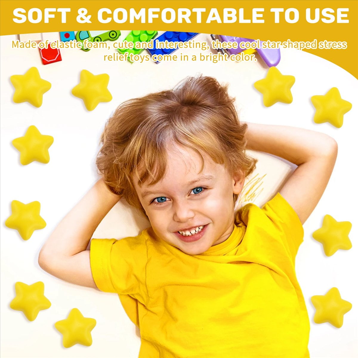 30Pcs Star Stress Ball Bulk Relief Balls Mini Foam for School Carnival Reward,Student Prizes