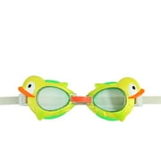 Yellow and Green Duck Frame Swimming Pool Goggles for Children