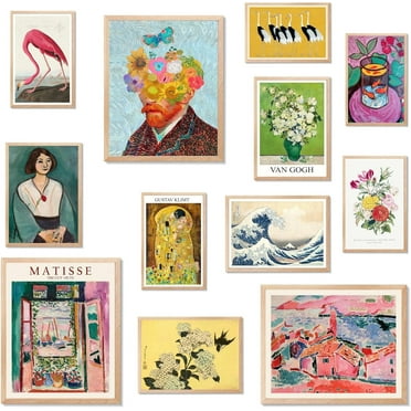 12 Pcs Eclectic Wall Decor, Eclectic Home Decor, Maximalist Decor, Vintage Eclectic Wall Art Prints, Colorful Boho Gallery Wall Prints, Wall Art Prints for Bedroom (Unframed)