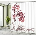 thumbnail image 4 of Ambesonne Oriental Shower Curtain, Watercolor East Floral Art, 69"Wx70"L, Pale Maroon, 4 of 4
