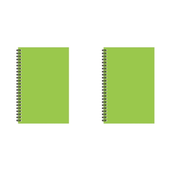 A5 Spiral Notebook, Line Paper, 100 Pages (50 Sheets), Kraft Cover, Journal for Schol, Homework, Math, and Engineering, Green (2 Pack)