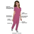 thumbnail image 2 of Green Town Scrubs for Women Scrub Set - V-Neck Top and Straight Leg Pant, 5 Pockets, Easy Care, Solids and Prints Uniforms, 2 of 7