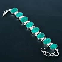 Zambian Emerald Gemstone 925 Sterling Silver Amazing Jewelry Bracelet 8" VJ 1176