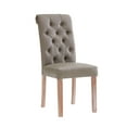 thumbnail image 4 of AC Pacific Natalie Roll Top Tufted Grey Faux Leather Modern Dining Chair (Set of 2), 4 of 7