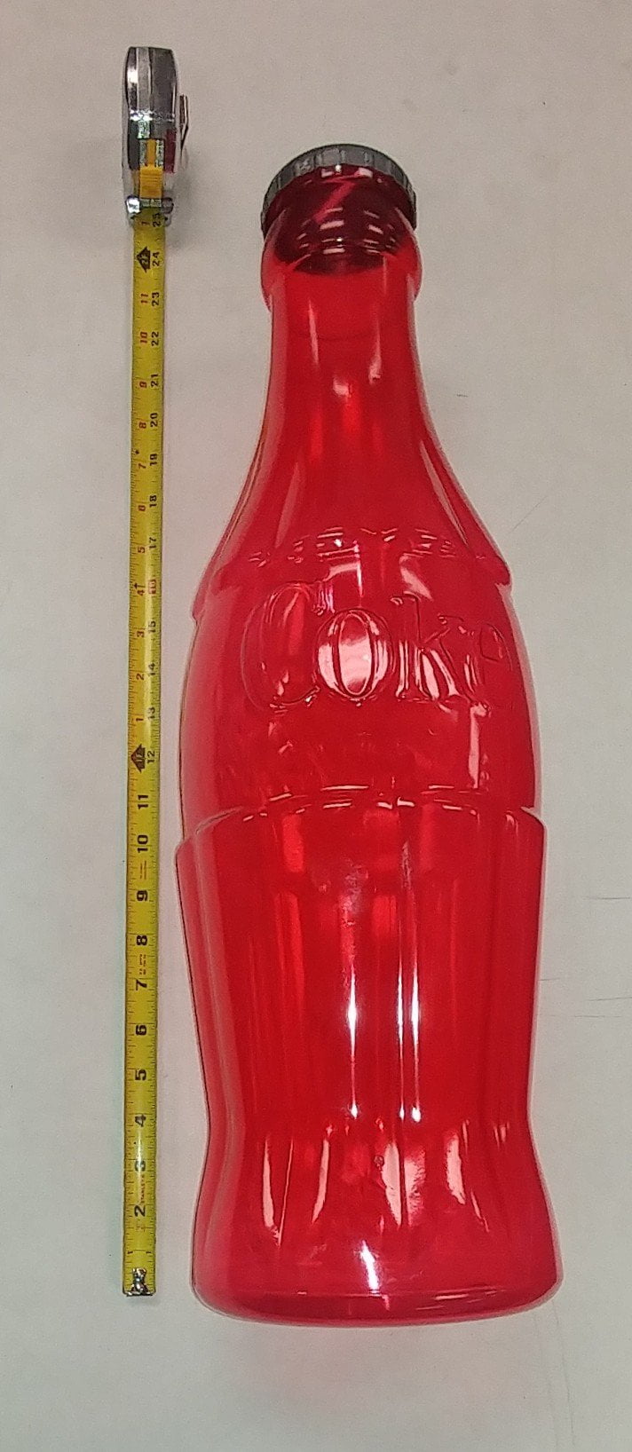 23" Coca Cola Large Bottle for Coin Collection Change Jar, Adult Piggy Savings Bank - Choose Clear Or Red