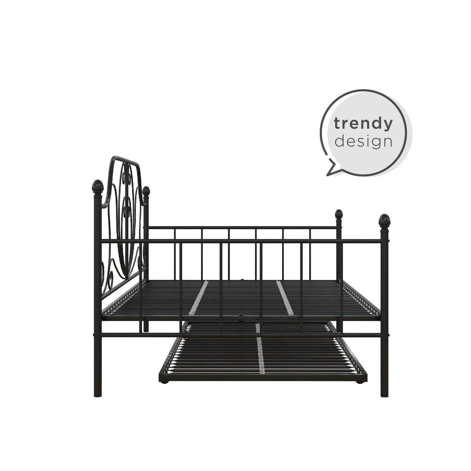 DHP Ivorie Metal Daybed with Trundle