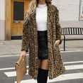 thumbnail image 5 of Jsaierl Leopard Printed Trench Coats for Women Luxury Faux Fur Fluffy Winter Cardigan Business Casual Long Sleeve Jackets, 5 of 7