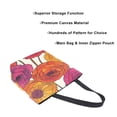 thumbnail image 3 of FORMRS Womens Canvas Tote Bag with Zipper Inner Pocket Shoulder Handbag, Purple Hand Drawn Floral, 3 of 7