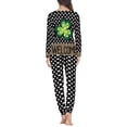 thumbnail image 3 of NETILGEN 2 Pack Pjs Set for Women & Green Leaves Pattern, Loose Fitting Pajama Lingerie Pajamas for Women Set Pants, Home Indoor Casual Pjs for Women Multi-Seasons, 3 of 6