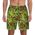thumbnail image 2 of Goofa Carrot Eggplant Printed Men's Swim Trunks Board Shorts Quick Dry Mens Swimming Trunks with Compression Liner,Breathable Fit Hawaii Beach Shorts-, 2 of 9