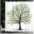 thumbnail image 3 of Ambesonne Tree of Life Shower Curtain, Nature Living Leaves, 69"Wx70"L, Black White Green, 3 of 4