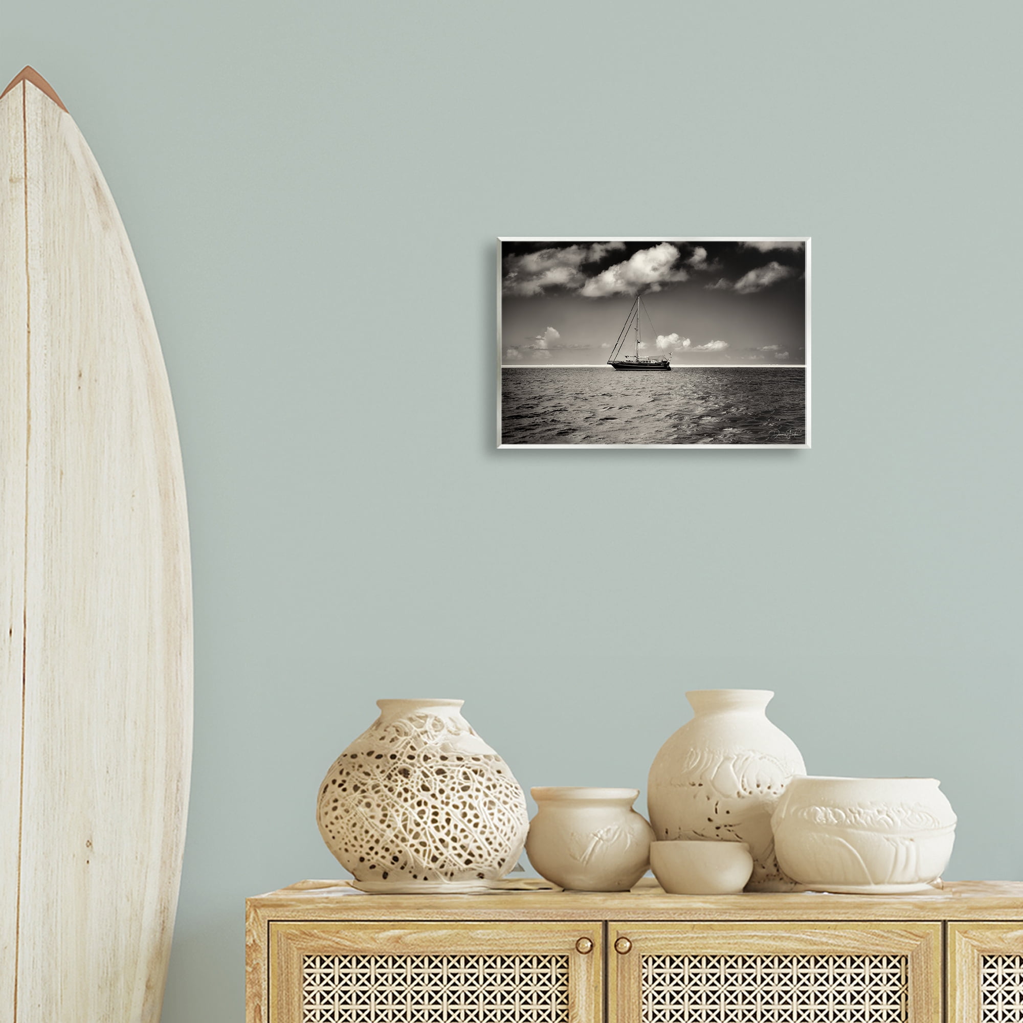 Stupell Industries Clouds Over Big Ship Landscape Photography Unframed Art Print Wall Art, 15 x 10